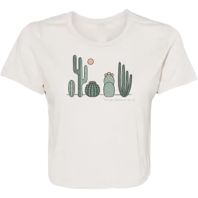 Layered Shoulder Design Everyday Layer Women's Cactus Friends Cropped Tee