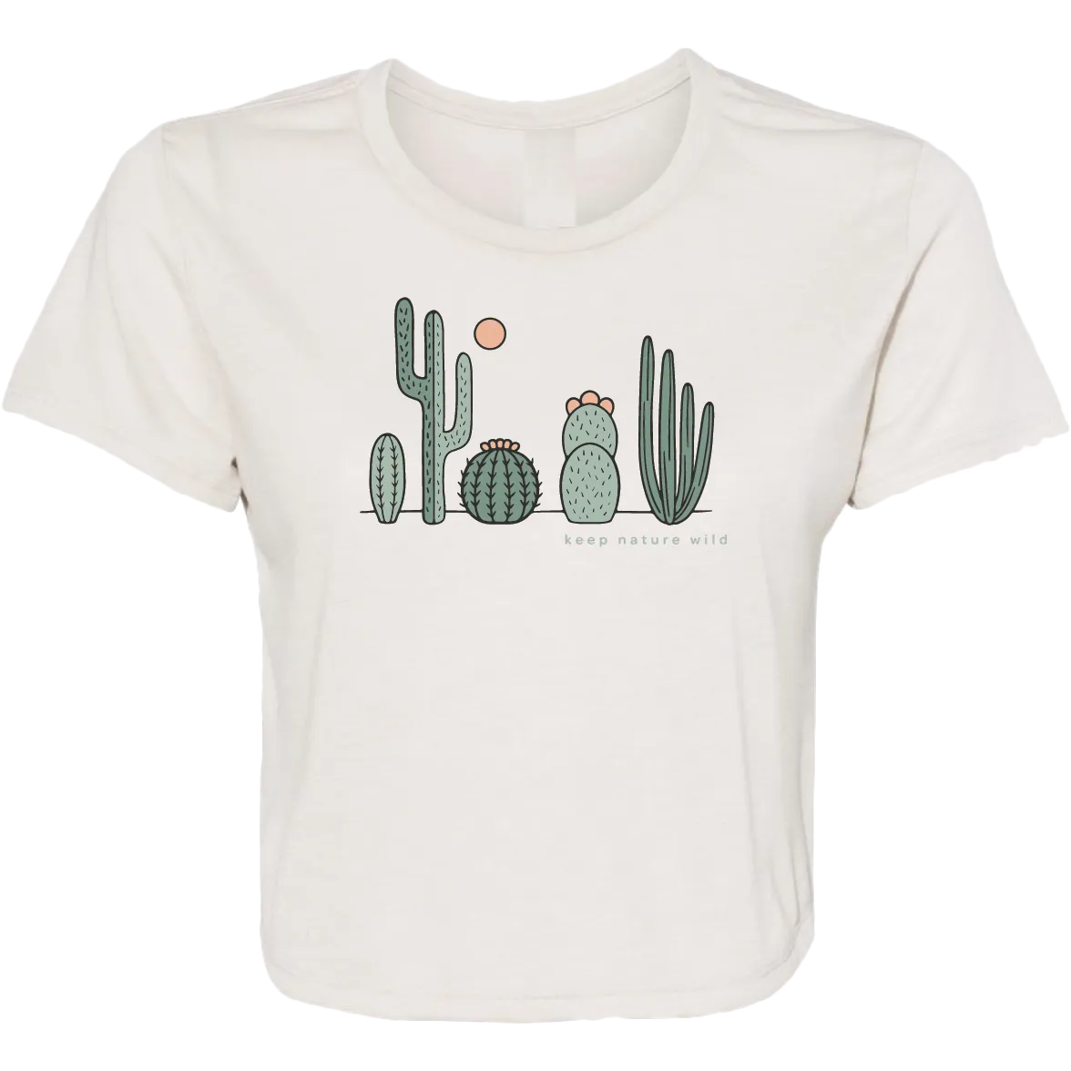 Layered Shoulder Design Everyday Layer Women's Cactus Friends Cropped Tee