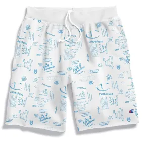 Reverse Weave All Over Print Cut Off Shorts Striped Pattern Functional Features