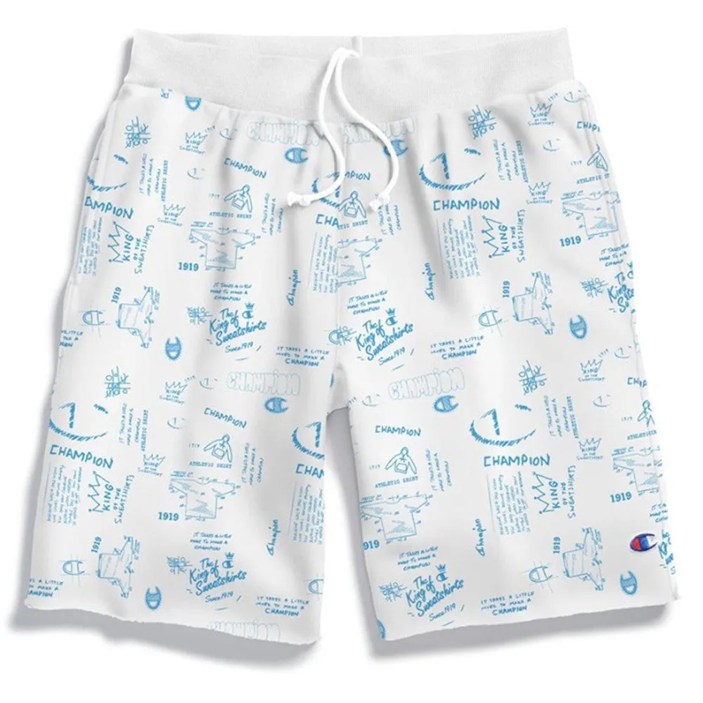 Reverse Weave All Over Print Cut Off Shorts rollable
