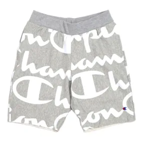 Reverse Weave All Over Print Cut Off Shorts Zip-up