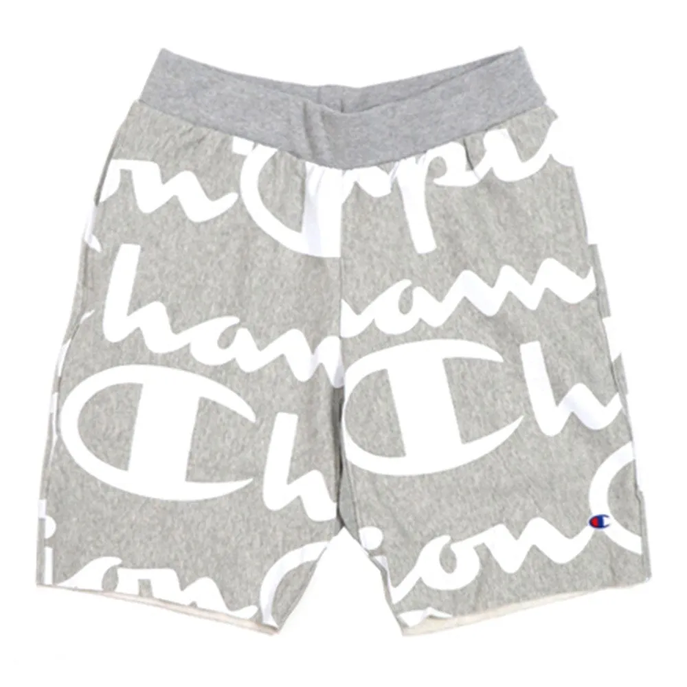 Reverse Weave All Over Print Cut Off Shorts Zip-up