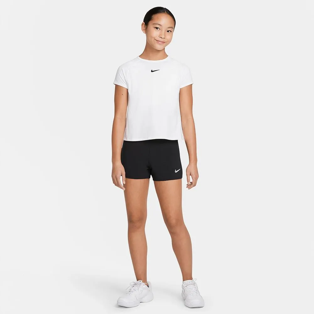 Chiffon Fashionable Look Nike Girls Victory Short Sleeve - White