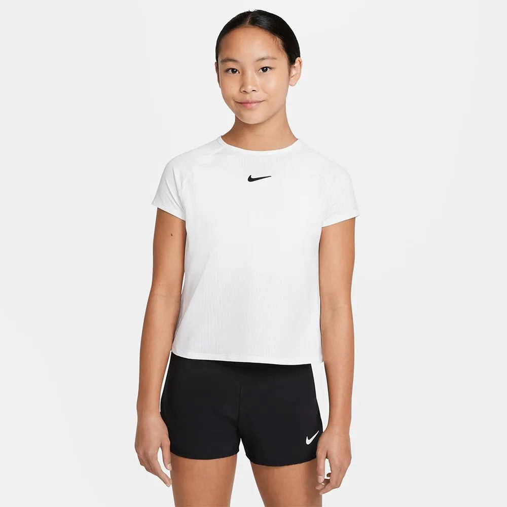 Nike Girls Victory Short Sleeve - White A line