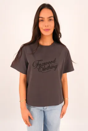 Windsor Tee Charcoal V neck elegance