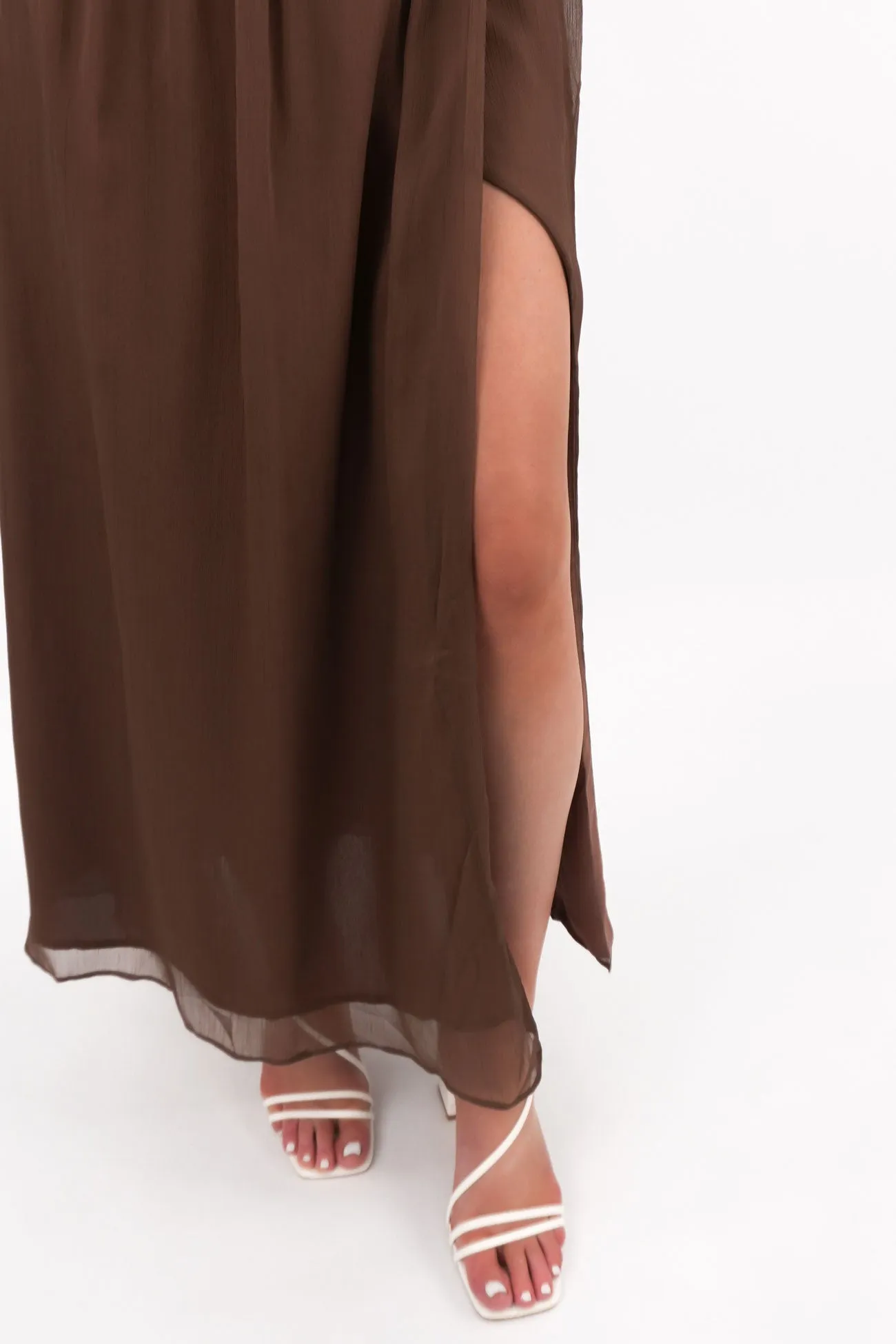 Influencer-Style Festival Mood Nyra Maxi Dress Chocolate