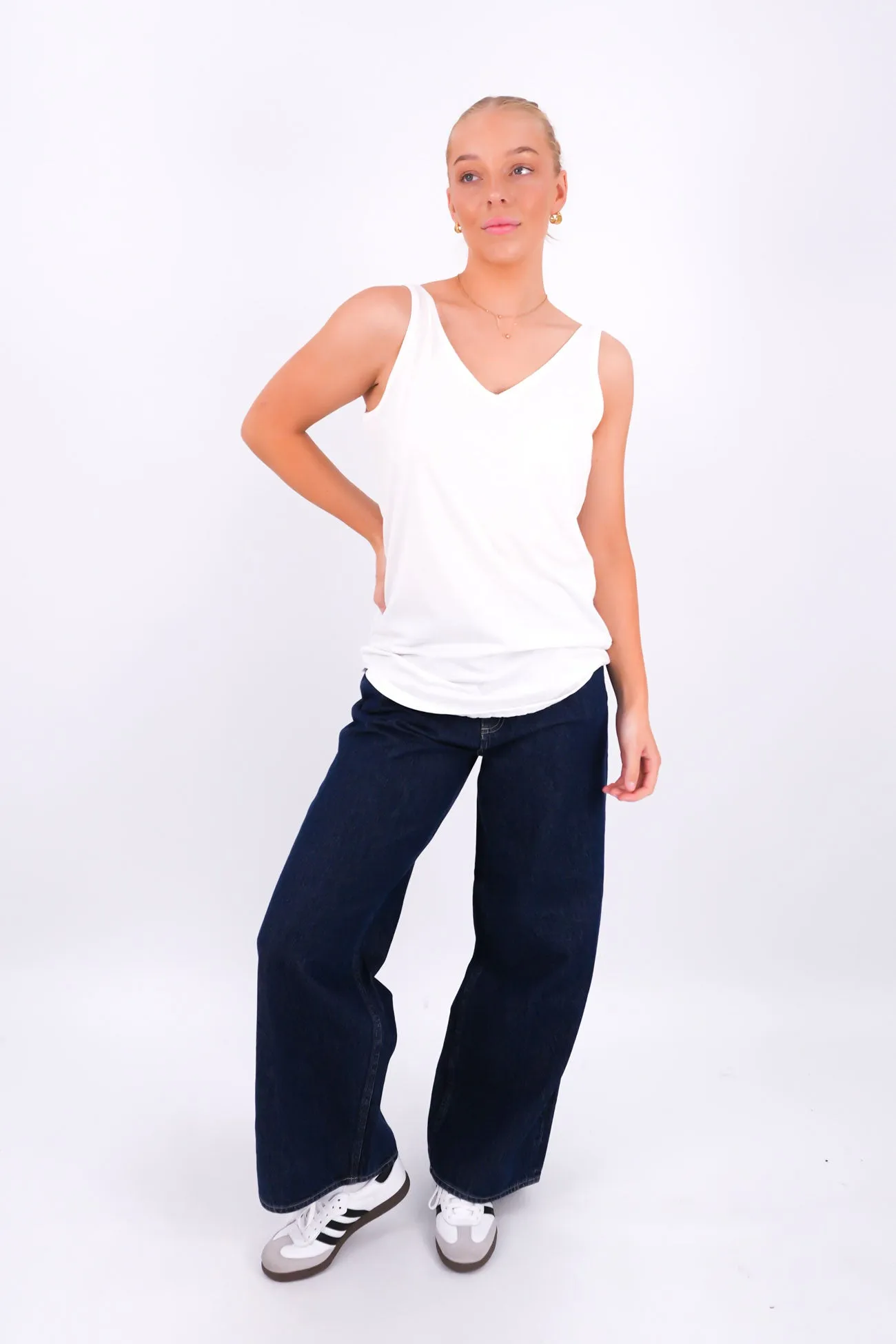 Ricky Tank White Grip Waistband