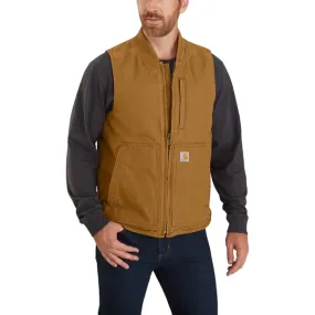 Anti Static Weave Men's Washed Duck Insulated Rib Collar Vest