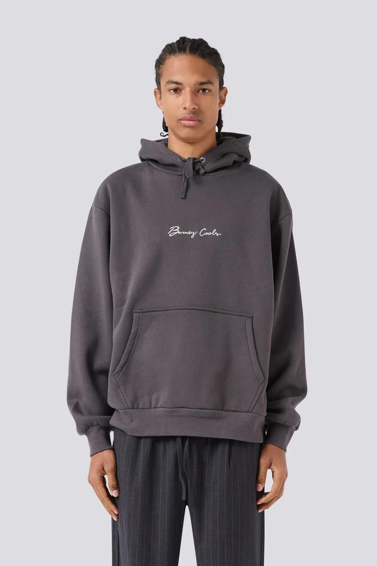 Adjustable drawstring Logo Hood Pigment Black