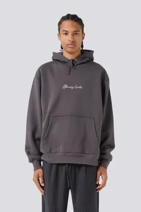 Adjustable drawstring Logo Hood Pigment Black