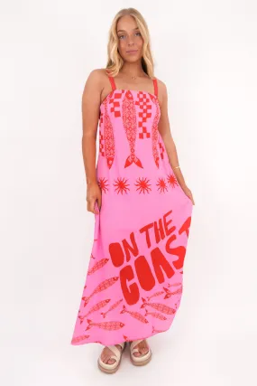 Rita Midi Dress On The Coast Grass Soft retro-style