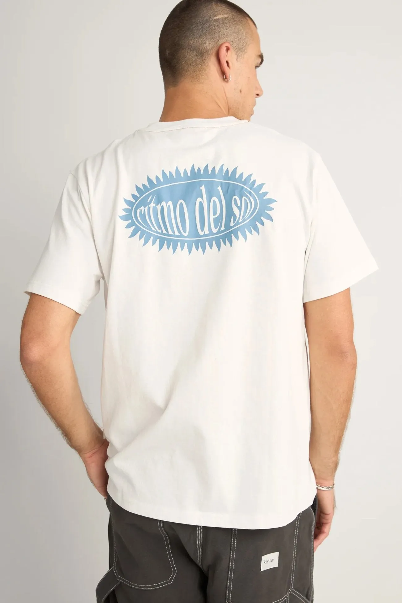 Ritmo Printed Vintage Short Sleeve T-Shirt Vintage White Eco Certified Fiber