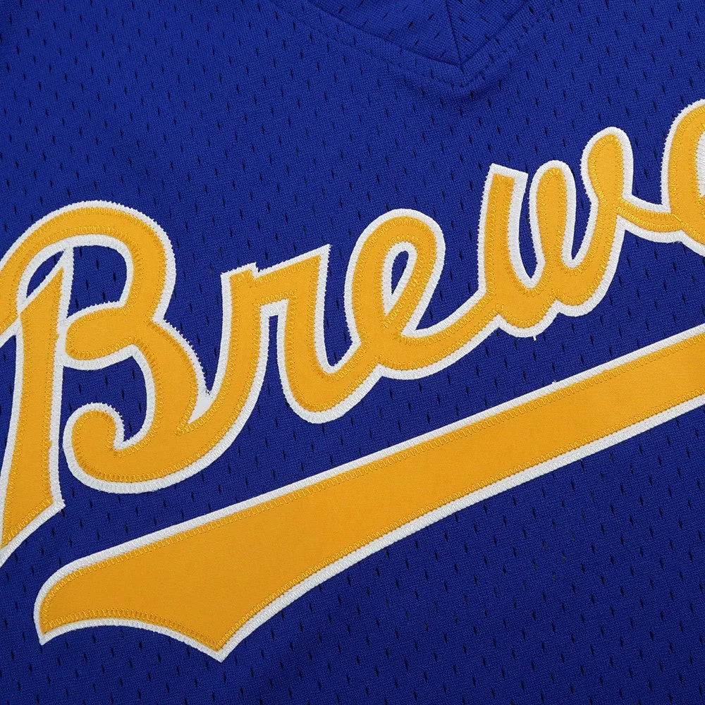 Adjustable Hem Drawcord Airflow Channel Design Robin Yount Milwaukee Brewers 1991 Throwback Batting Practice Jersey