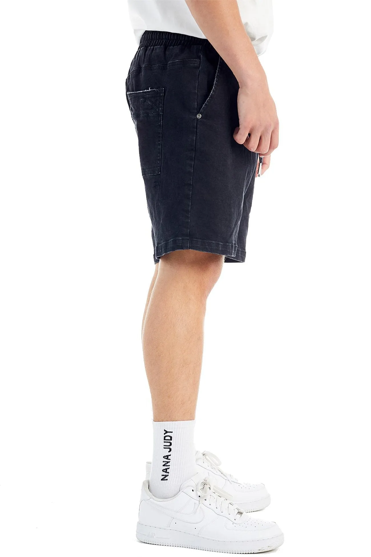 beach goers Fade Resistant Dye Union Jogger Short Black Stone