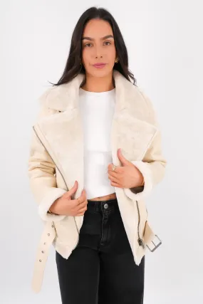 Tailored Cut Easy Care Fabric Rory Aviator Jacket Vanilla