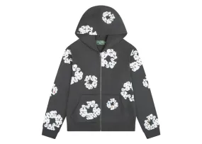 Denim Tears Rhinestone Cotton Wreath Zip Hoodie Vintage Black Waterproof Function