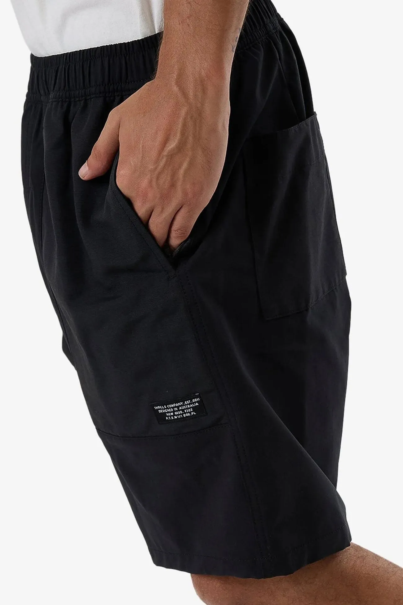 Stretchable Material Foldable style Hidden Short Black