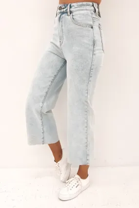 Charlie High Rise Wide Leg Jean Bleach Neutral Look