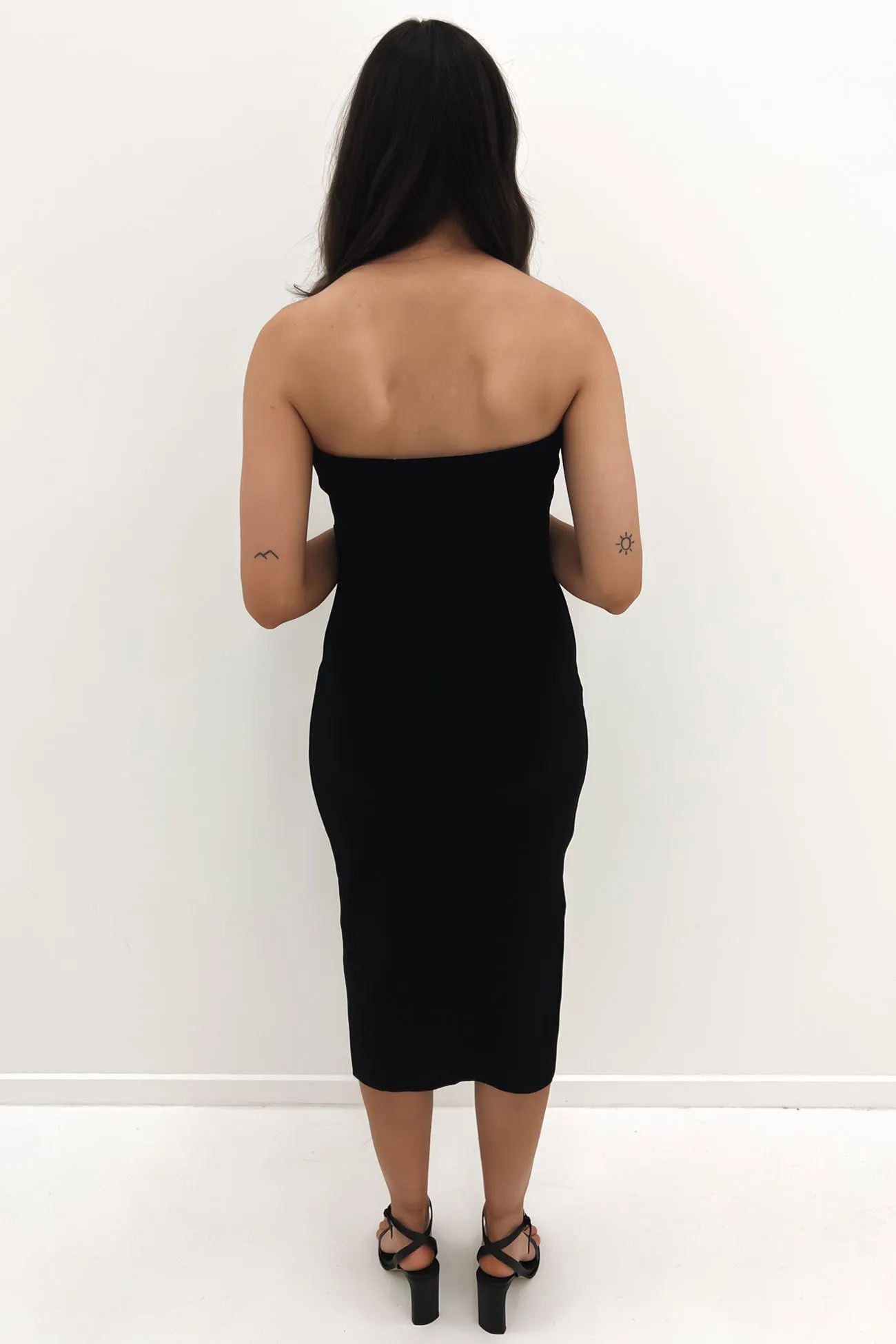 Office Wear Halter neck Harlow Midi Dress Black