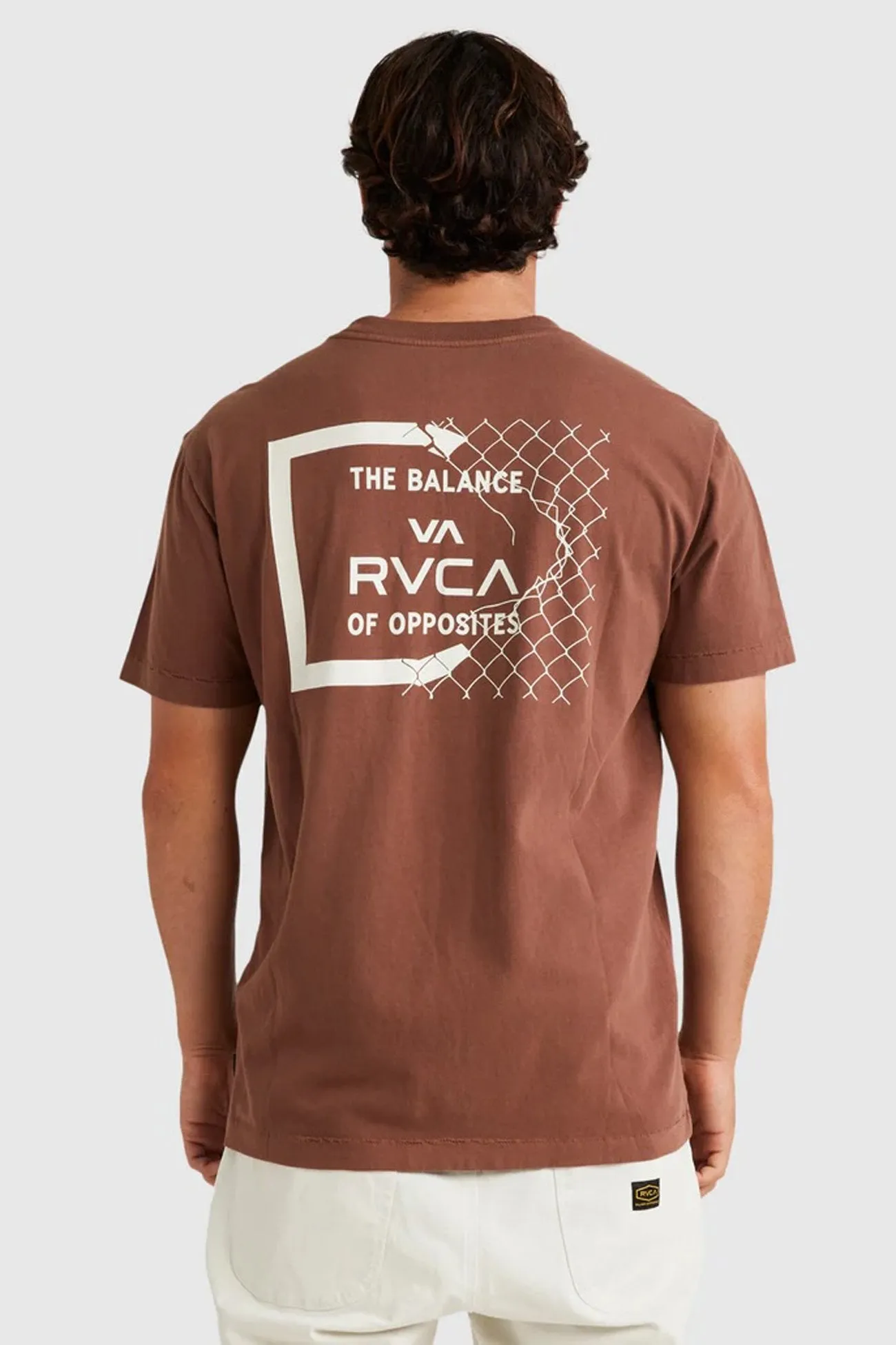 Breathable fabric Comfy Wardrobe RVCA Break Out Short Sleeve Tee Hazelnut