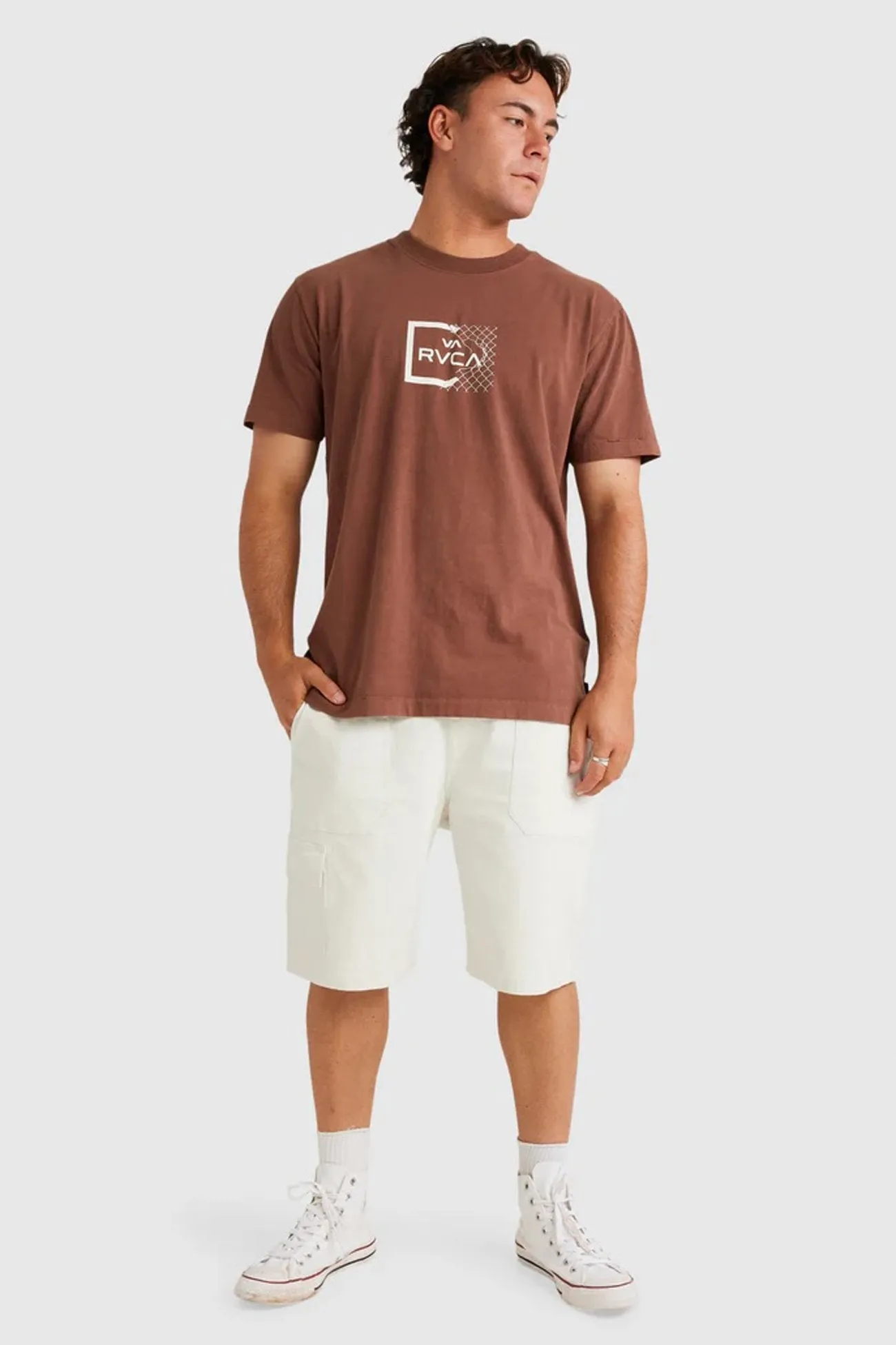 RVCA Break Out Short Sleeve Tee Hazelnut Travel Essential Everyday Trend