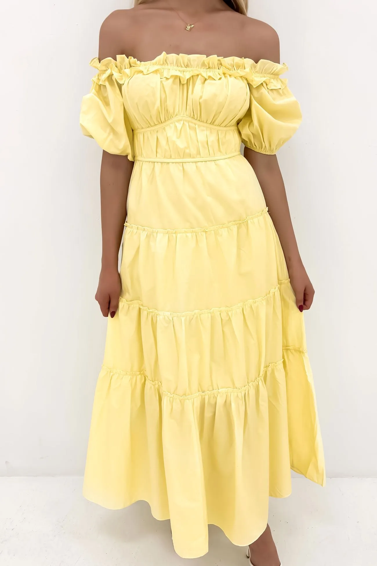 Ryland Midi Dress Yellow Photo Bright