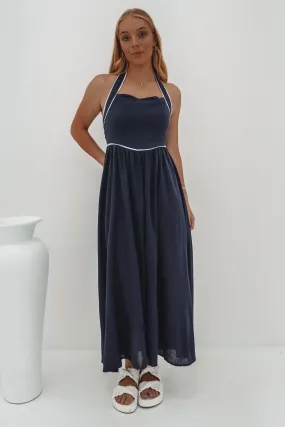 Simple yet sophisticated gown Modern Layers Sabrina Midi Dress Navy