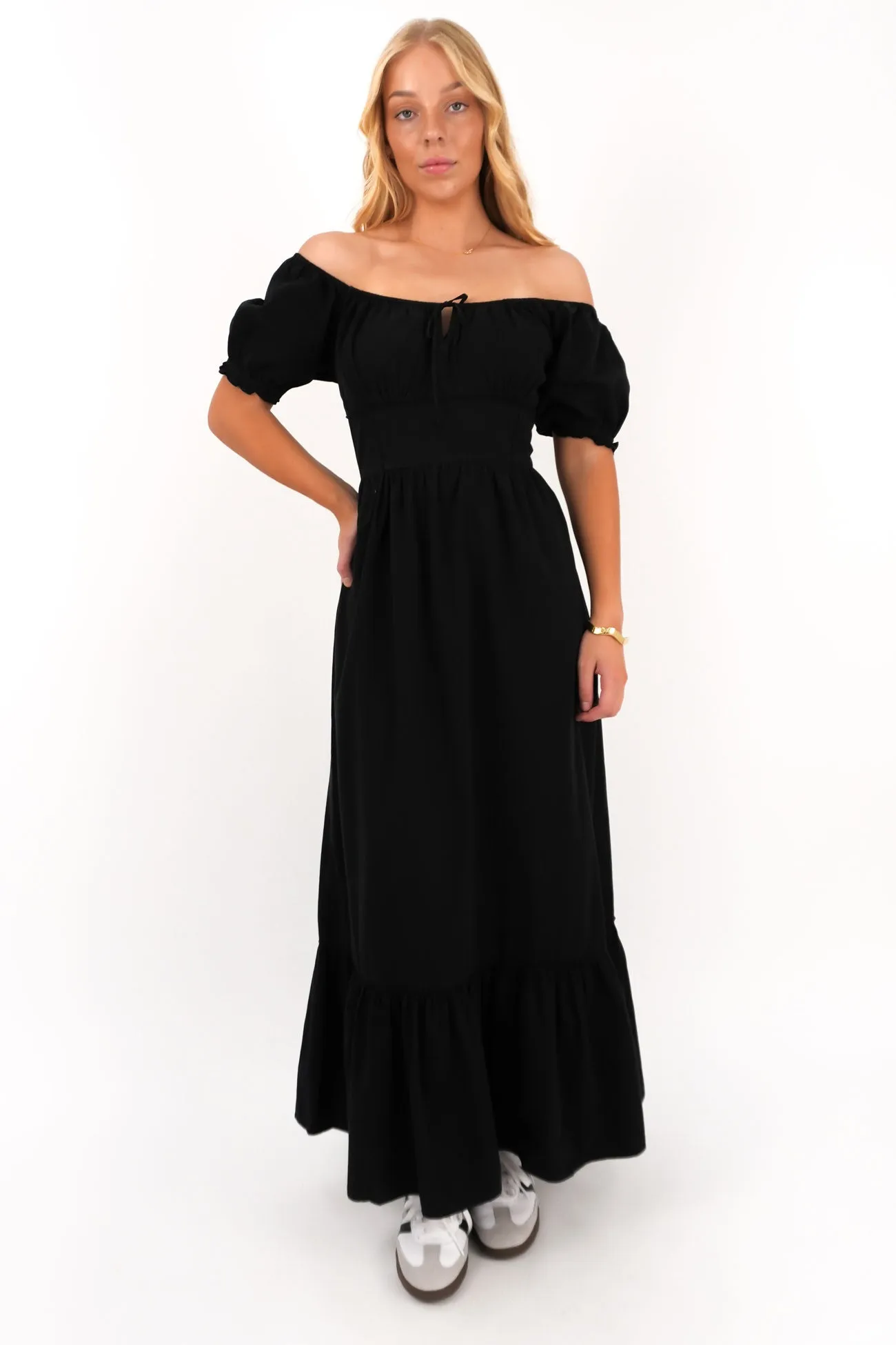 Clear Blush Sadie Maxi Dress Black