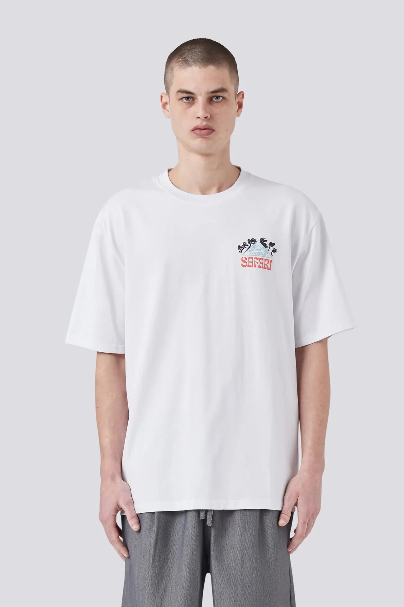 Eco Friendly Dyes Moisture Control Fabric Safari Tee White