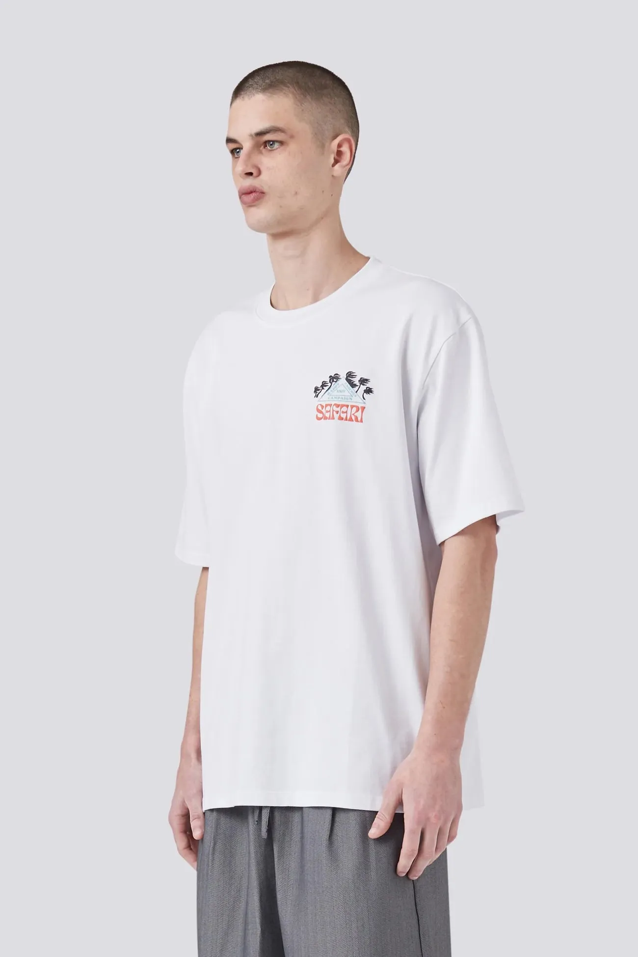 Safari Tee White Breezy Comfort Easy Layering
