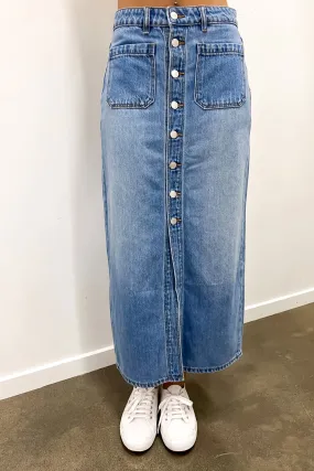 Minimalist Style Sailor Skirt Mid Vintage Blue