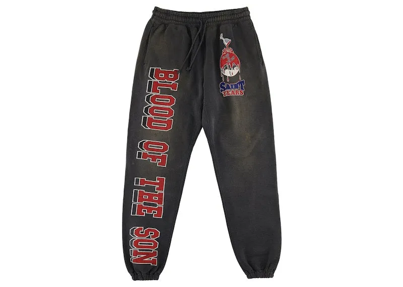 Saint Mxxxxxx X Denim Tears Holy Grail Sweatpants Vintage Black Velvet - Like Lining Material