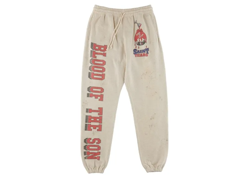 Saint Mxxxxxx X Denim Tears Holy Grail Sweatpants Vintage Grey three-quarter sleeve
