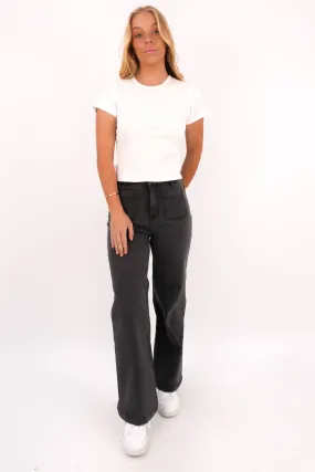 Sarah Wide Leg Jean Washed Black Festival Outfit Comfy Artist Vibe
