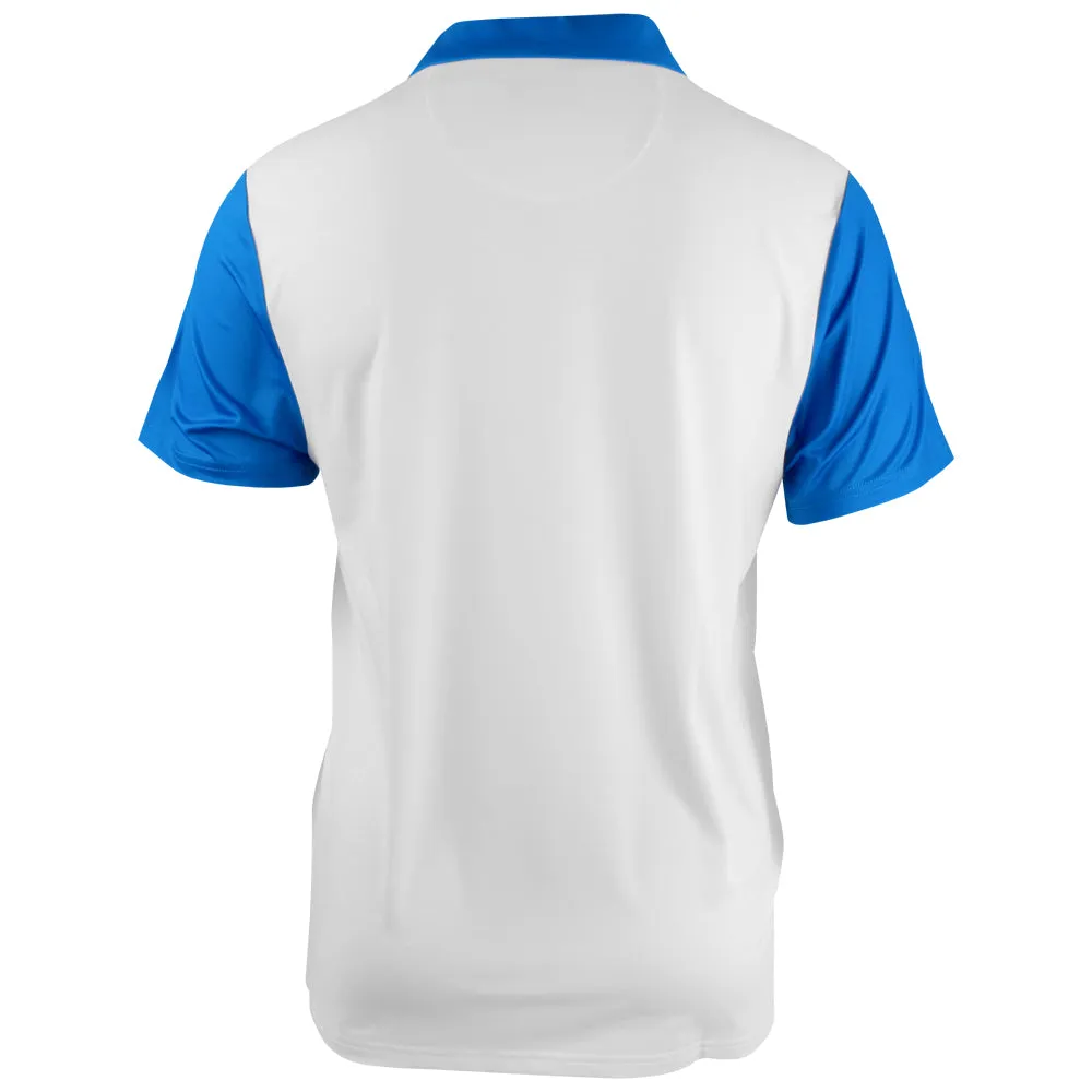 button detail Athletic Fit Satin Finish Penguin Men's Heritage Performance Blocked Polo - Bright White