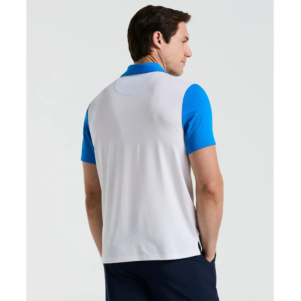 Flare Spandex Satin Finish Penguin Men's Heritage Performance Blocked Polo - Bright White