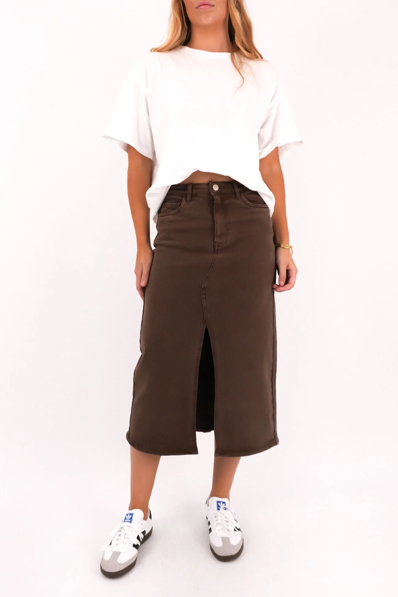 Scout Midi Skirt Chocolate Cool Touch