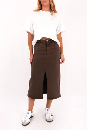 Scout Midi Skirt Chocolate Cool Touch