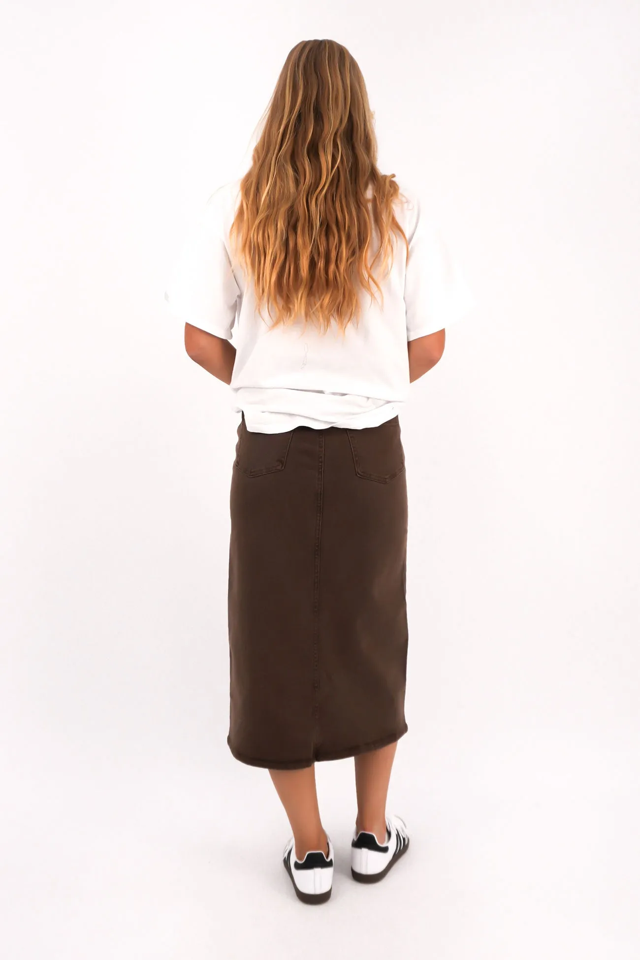 Flexible Comfort Scout Midi Skirt Chocolate