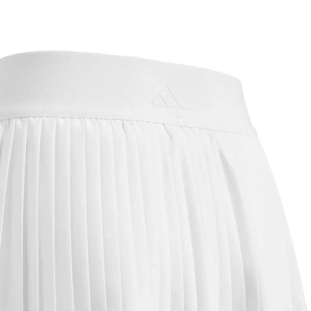 adidas Girl's Club Pleated Skirt - White Zipper Front waterproof