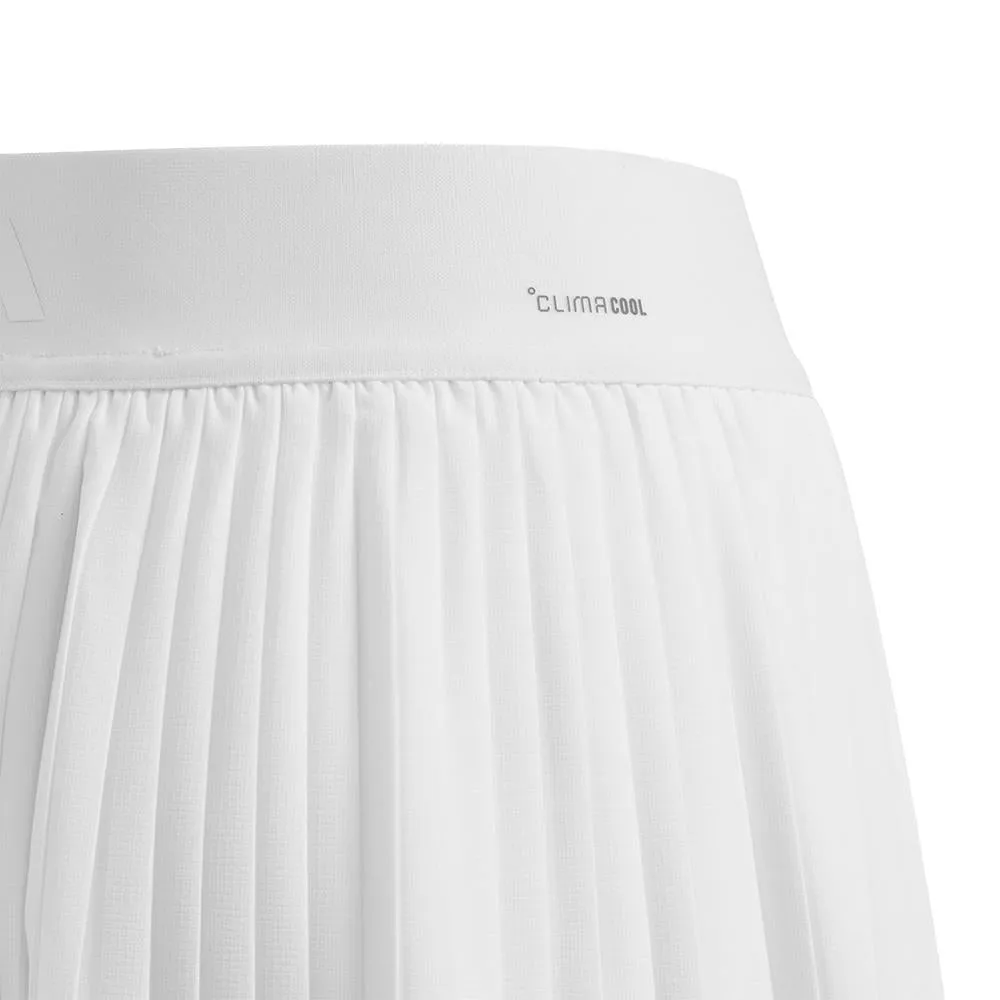 adidas Girl's Club Pleated Skirt - White Adaptable