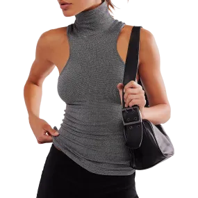 Women's Always Ready Seamless Turtleneck Tank Cool Fabric Bonded Seam Innovation