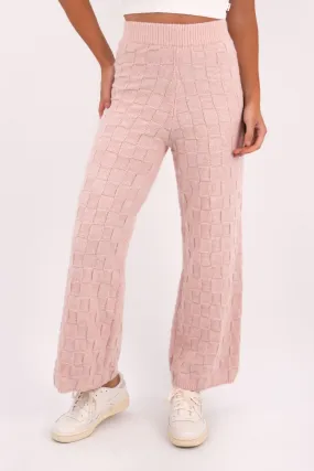 Eleanor Knit Pant Pink Breathable Layer Chic Design