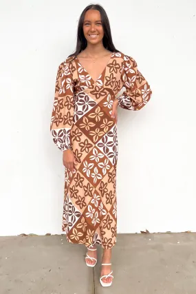Tylah Maxi Dress Brown Milan Calm Touch Day-to-evening dress