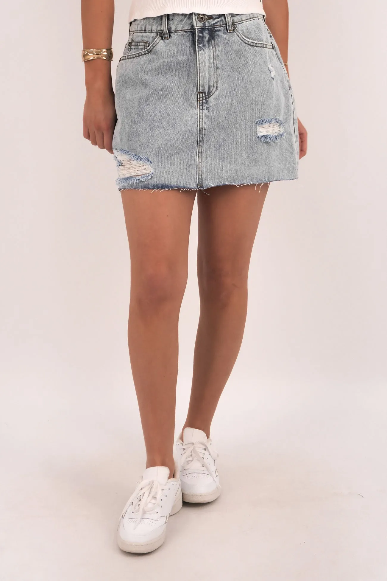 Vibrant color Selina Skirt Light Blue