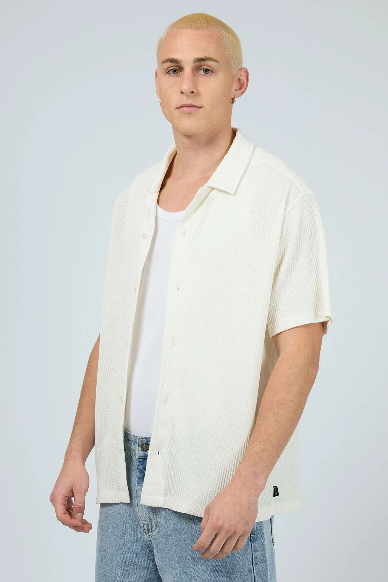 Session Waffle Short Sleeve Shirt Natural Fashion Statement