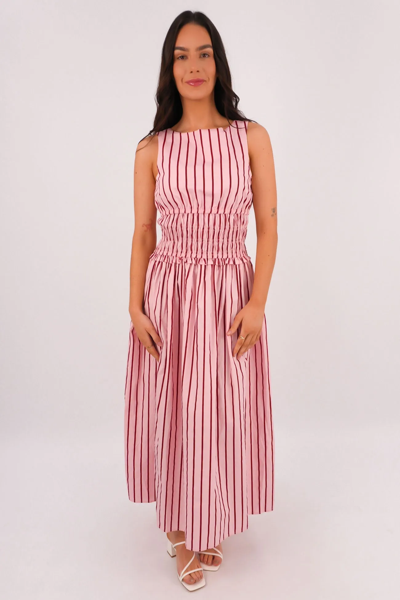 Fashion Layer Seth Maxi Dress Pink Stripe