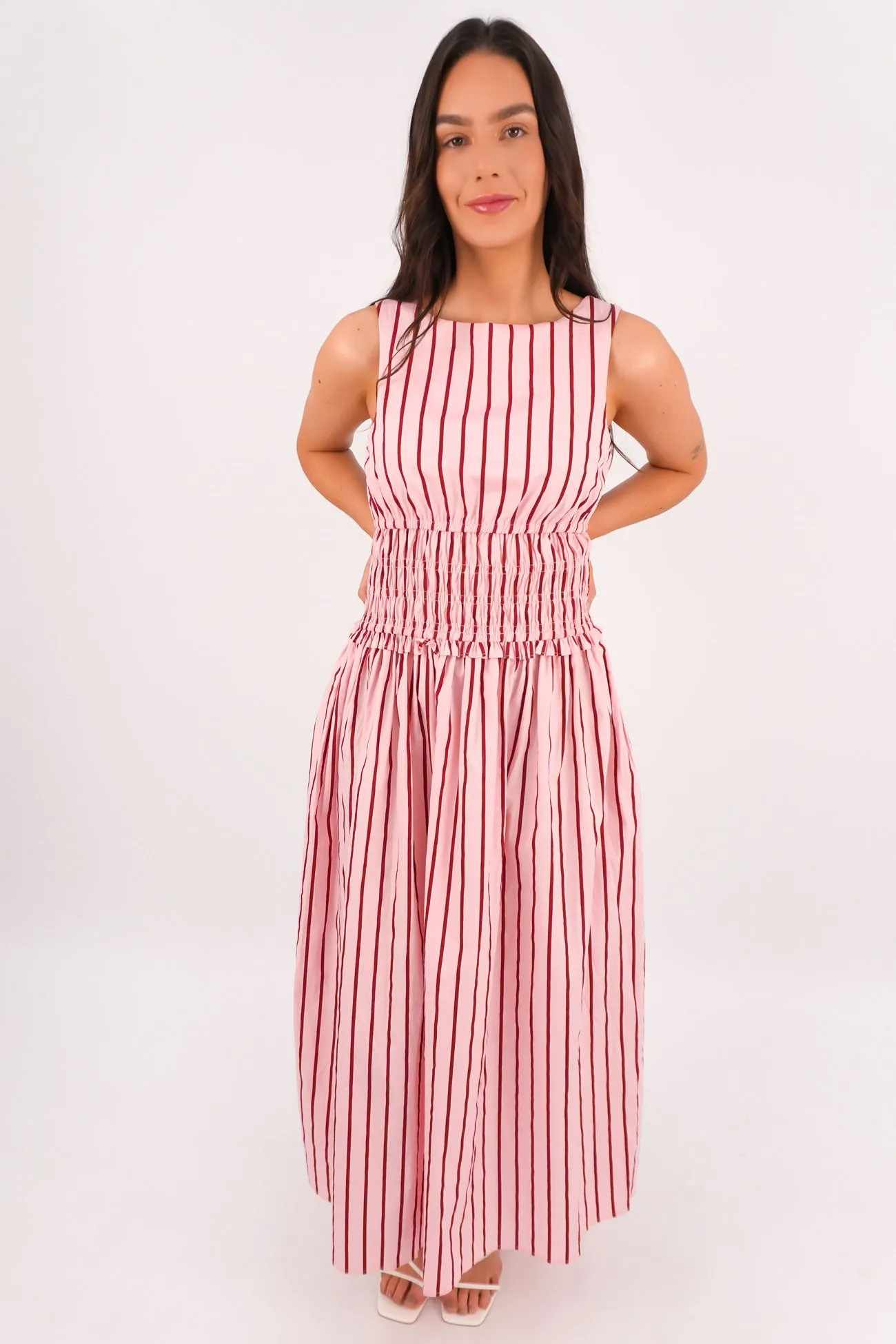 Seth Maxi Dress Pink Stripe Pure Motion