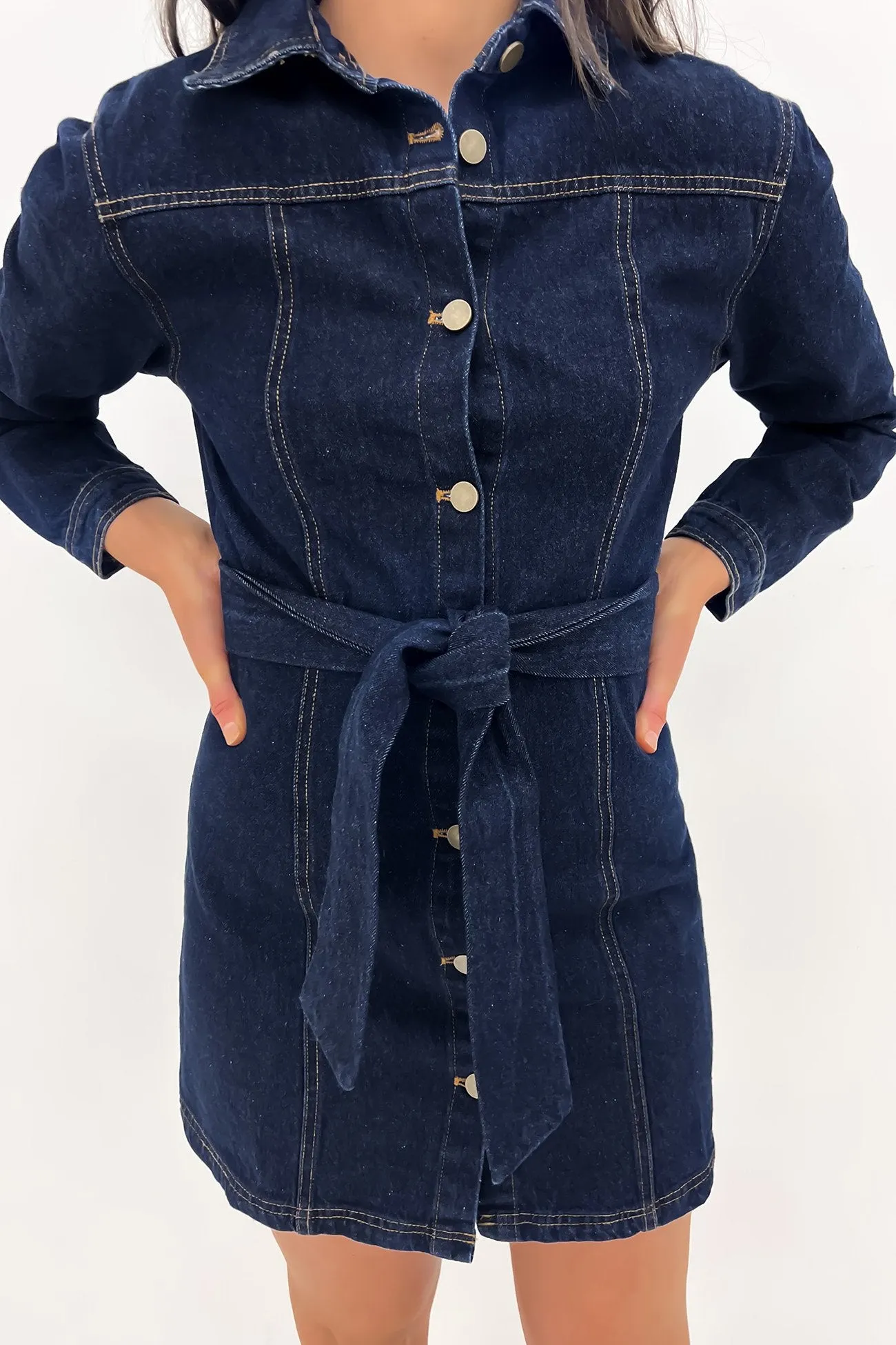 Shannon Denim Mini Dress Blue countryside Light Outfit