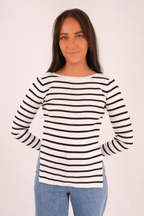 Misu Long Sleeve White Stripe Comfortable